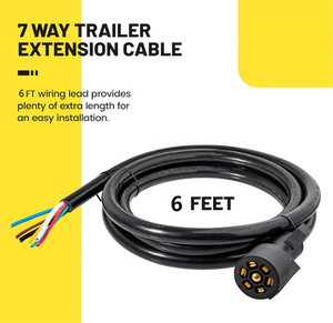 OEM Heavy Duty <span class=keywords><strong>7</strong></span> Pin Trailer Plug Cord 6 Pés <span class=keywords><strong>7</strong></span> Way 7Pin Trailer Connector RV Blade Trailer Cablagem Plug - Product Image 2