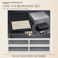 Set Mahjong Amerika Social Club Graphite Weave untuk 4 Pemain dengan Rak, Penggeser, Alas, dan Kotak, Termasuk Pilihan Program Keanggotaan