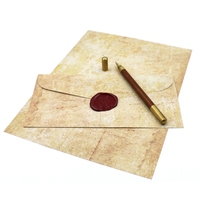 A4 personnalisé vintage texturé papier ligné lettre texturé motif vieilli enveloppe ensemble