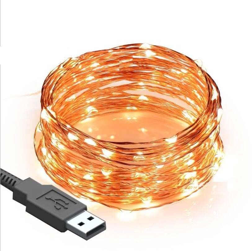 Медная гирлянда с USB-кабелем