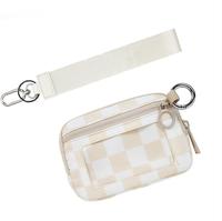 Poches intérieures portables femmes enfants petit porte-carte d'identité voyage fermeture éclair portefeuille pochette Mini sac à main porte-clés bracelet Nylon poignet sac