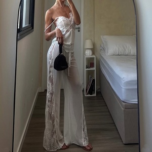 Hot Selling New High Quality Lace <b>Sexy</b> Women's <b>Sets</b> Tank Top Flared Wide Pants <b>Set</b> Two Piece <b>Set</b> for Ladies Girls - Product Image 1