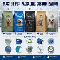Bolsa de Alimento para Mascotas PCR Sostenible de 10 kg, Saco Industrial Reciclable, Impresión Personalizada, Empaque Ecológico para Alimento de Perro, a Prueba de Olores