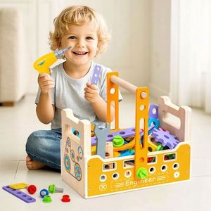 Wooden <b>Tool</b> Bench Construction Play <b>Tools</b> STEM Toys Preschooler 3 4 5 Years Old Boy Birthday Gift <b>Kids</b> Toolbox With Drill - Product Image 6