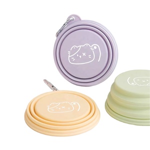 Comedero y Bebedero Plegable de Silicona para Gatos y Perros, Color Macaron, con Logotipo Personalizado, Portátil, Reutilizable, Doble - Product Image 1