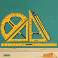 Outil de géométrie 5 jeux d'outils de dessin clairs Rapporteur de mathématiques Échelle triangulaire Règle Math Classe Enseignement Ensemble de mesure