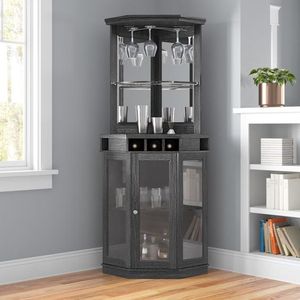 Mobile Porta Vini <span class=keywords><strong>in</strong></span> <span class=keywords><strong>Legno</strong></span> Massello Intagliato con Porta ad Arco <span class=keywords><strong>in</strong></span> Vetro, Stile Country Americano di Lusso per <span class=keywords><strong>Soggiorno</strong></span> di Villa - Product Image 3