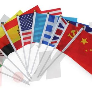 Drapeaux de pays personnalisés de 3x5 pieds agitant à la main Mini 14x21 cm Drapeaux nationaux Divers pays 100% Polyester Impression numérique Satin - Product Image 6