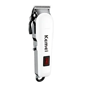 KM-809A Máquina de cortar cabelo profissional AC110-240V cabeça de aço carbono para aparador sem fio de salão de beleza