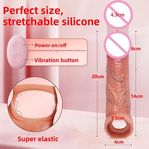 진동 증가 부드러운 TPE 딜도 진동기가있는 늑대 치아 남성 실리콘 콘돔 - Product Image 6