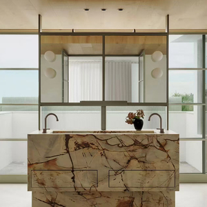 Baignoire autoportante en <span class=keywords><strong>marbre</strong></span> gris de haute qualité pour salles de bain de villas intérieures, design en pierre naturelle pour salles de bain de luxe - Product Image 5