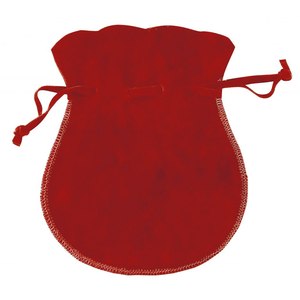 Bolsa de Terciopelo Doble con Logotipo Bordado en Forma de Anfibia, Tela de Franela para Joyas, Regalos, Relojes, Piedras Preciosas, Color Rojo, con Cordón - Product Image 1