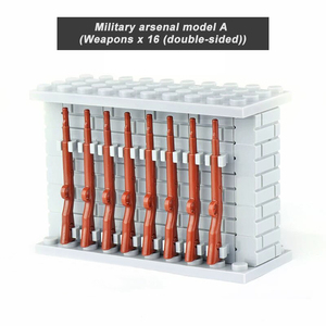 MOC Equipo de Almacenamiento para Colgar Rifles en la Pared, Bloques de Construcción Ensamblados, Piezas de Personajes, Plástico ABS, Juguete para Niños - Product Image 3