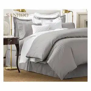 SANHOO Customizable Satin Ritz-Carlton Hotel 180 Thread Count 6 By 7 Cotton Bedsheet King Size 100% Cotton Bedsheet Bedding Set