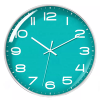 Jam Dinding Eksekutif Besar Plastik Vintage 12 Inci Tampilan Jarum Analog Quartz Fungsi Snooze Kualitas Waktu Zona Dekorasi Rumah