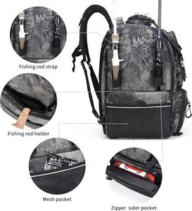Free Sample Multifunctional storage design Waterproof Outdoor Large Fishing <b>Bag</b> Backpack Fishing Tackle <b>Bag</b> - Product Image 3