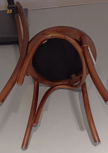 Modern Sonet Rattan Dining <b>Chair</b> with <b>Cane</b> Backrest PU Leather Upholstery | Commercial Restaurant & Cafe Dining <b>Chair</b> - Product Image 5
