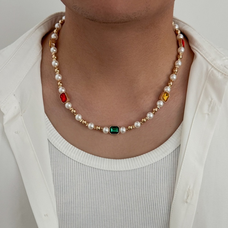 SHIXIN Baroque Pearl Choke Necklace Multi