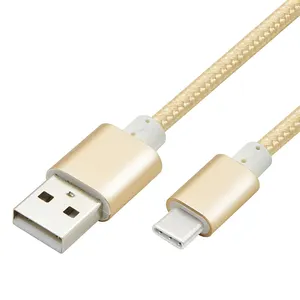 认证CE金属铝合金电脑尼龙编织快速充电器线库存USB C型电缆