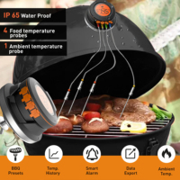 Thermomètre à viande intelligent sans fil AT-02 avec deux sondes - Thermomètre alimentaire à lecture instantanée haute précision pour grillades, barbecue, four