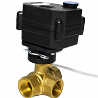 Katup Bola Listrik 3 Arah dengan Konfigurasi L-Port 1/2" 3/4" 1" 12V 24V DC
