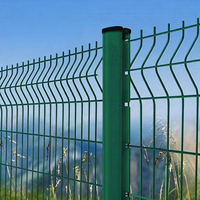Malla de Alambre Soldada Galvanizada Ecológica con Recubrimiento de PVC 3D de 6 Pies (2.23*2.9m) Anti-Escalada para Pared Perimetral de Jardín