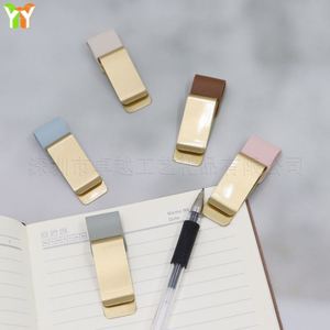 2 Days Ship Brass PU Leather Pencil Holder Pen Clip <b>Bookmark</b> for Traveler Journals Planner - Product Image 3