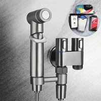 Ensemble de pulvérisateur de bidet portatif Zhuoding avec robinet d'angle à double sortie en acier inoxydable, accessoire de douche mural pour salle de bain 5
