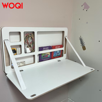 WOQI Bureau Mural Rabattable Flottant au Design Bois Élégant, Personnalisable, Durable, pour Petits Espaces, Usine Directe, Outil d'Organisation de Maison