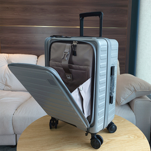<span class=keywords><strong>Valise</strong></span> à roulettes multifonctionnelle à ouverture frontale à deux compartiments, coque rigide en PC de 20 pouces, poches <span class=keywords><strong>double</strong></span> face, grande capacité - Product Image 6