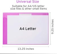 Enveloppe en plastique avec fermeture à pression, dossier en plastique transparent format A4, enveloppes en polyéthylène avec poche pour étiquette pour la maison, le travail et le bureau