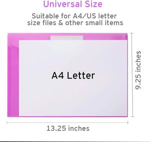 <span class=keywords><strong>Enveloppe</strong></span> en plastique avec fermeture à pression, dossier en plastique transparent format A4, enveloppes en polyéthylène avec poche pour étiquette pour la maison, le <span class=keywords><strong>travail</strong></span> et le bureau - Product Image 6