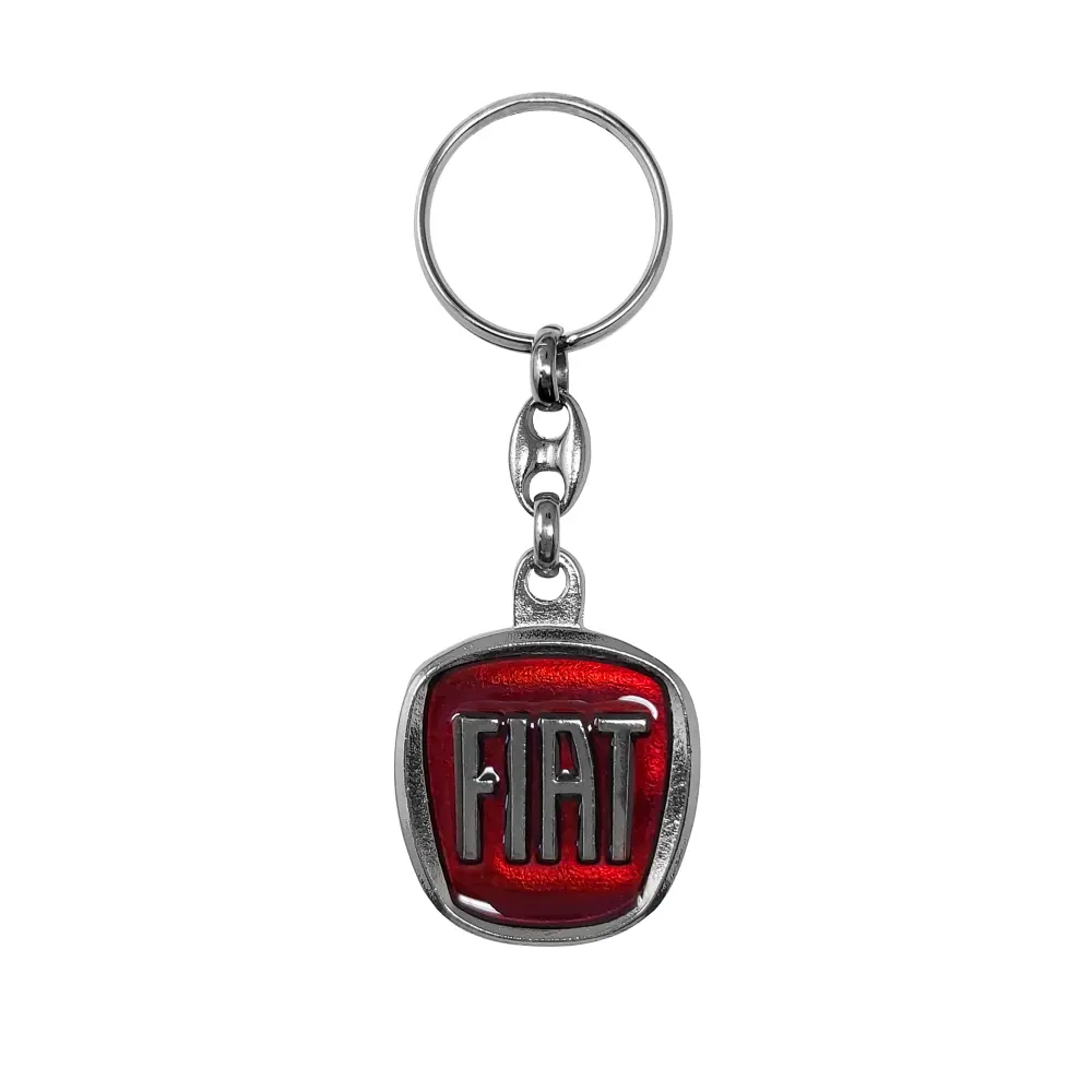 Stylish Italian Fiat Auto Keychains - Made in Italy Metal Keyring 35mm - Excellent Strength and Durability