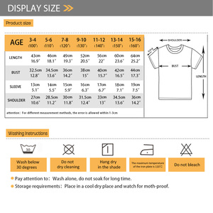 LOGO/Diseño/Texto Ropa personalizada para niños Poliéster Spandex Camiseta Verano Camiseta de manga corta Camiseta 3-16 años Ropa para niños y niñas - Product Image 4