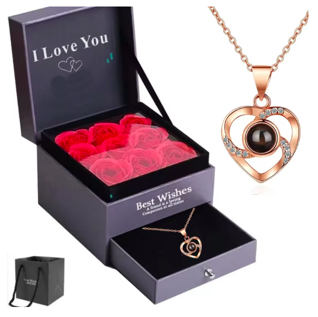 รักโรสโกลด์ + ดอกกุหลาบ 9 ดอก