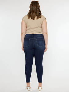 Jeans de Mujer Talla Grande, Corte Recto, Elásticos, Casuales, Suaves y Cómodos, Ajustados, Tipo Lápiz, Largos, de Mezclilla para Mujer - Product Image 4