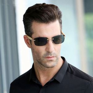 Gafas de Sol de Madera para Hombre, Diseño Moderno 2020, Logotipo Personalizado, Lentes Transparentes, Patillas de Bambú, Sin Montura - Product Image 1