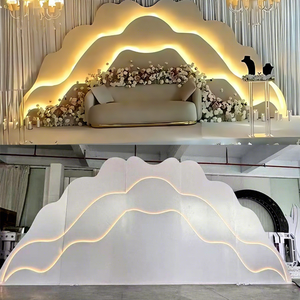 Arche en acrylique asymétrique créative à LED pour événements de mariage et de fête, remplaçable et lisse, avec fond en acrylique - Product Image 2