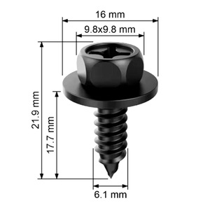 Tornillos autorroscantes hexagonales externos para coche con almohadillas, tamaño 1 y 2, de acero inoxidable, para fijación de cubiertas de pasos de rueda y chasis - Product Image 3