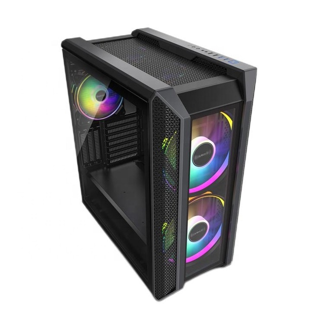 Gamer Aluminum Alloy Full Tower Side Panel PC Case with RGB Lighting EATX Support 420mm Length for Water-Cooling