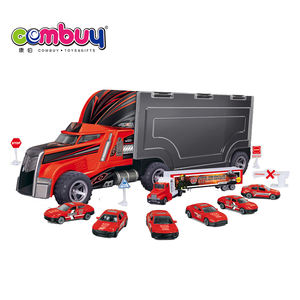 Camión <span class=keywords><strong>de</strong></span> Bomberos <span class=keywords><strong>de</strong></span> Metal <span class=keywords><strong>de</strong></span> Juguete, Modelo Fundido a Presión, con Contenedor <span class=keywords><strong>de</strong></span> Transporte - Product Image 2