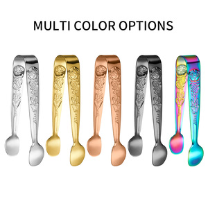 Stainless Steel <strong>Mini</strong> <strong>Serving</strong> <strong>Tongs</strong> Rose Sugar Spoon Sugar Ice <strong>Tongs</strong> Sugar Cubes <strong>Tongs</strong> - Product Image 2