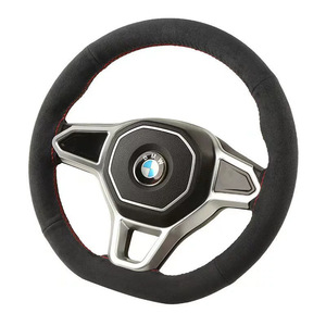 Housse de <span class=keywords><strong>volant</strong></span> de voiture en cuir suédé à faire soi-même, à coudre, en cuir, à lacets, adaptée aux volants de voiture - Product Image 5