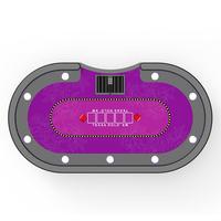 YH Tables de casino à lumière LED à double couche de style populaire de 108 pouces avec plateau de revendeur en plastique