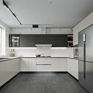 Muebles de cocina, fabricante de armarios, venta al por mayor, madera lacada de alto brillo, diseño moderno, armarios personalizados - Product Image 2