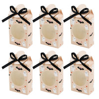 Boîte cadeau rectangulaire en carton rigide pour Halloween, avec ruban, design mignon, finition brillante, vente en gros, pour bonbons et cadeaux de fête