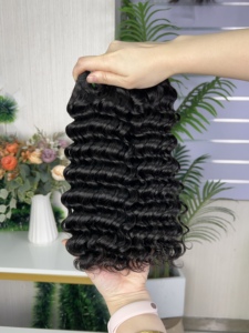 ผมแท้คุณภาพสูงแบบลอนลึก 100% ผมเวอร์จินไม่ผ่านการแปรรูป สีธรรมชาติ สำหรับต่อผมผู้หญิงผิวสี - Product Image 1