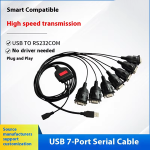 <span class=keywords><strong>USB</strong></span> để bảy cổng nối tiếp kết nối cáp một-to-bảy <span class=keywords><strong>USB</strong></span> để DB9 braid che chắn PVC Áo khoác cho máy tính sử dụng cáp dữ liệu - Product Image 5