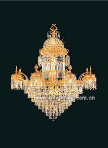 Lustre led doré en cristal au style européen, design moderne, éclairage d'intérieur, luminaire décoratif de plafond, idéal pour une église - Product Image 3