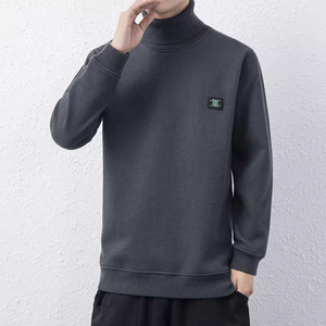 Suéter de <span class=keywords><strong>cuello</strong></span> <span class=keywords><strong>alto</strong></span> para hombres de moda europea y americana, felpa y cálido, ajuste Delgado, viaje diario y suéter de punto cálido - Product Image 3